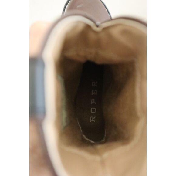 Roper Little Kids Sz 9M Brown Faux Leather Spider Web Light-Up Western Boots - Picture 9 of 16